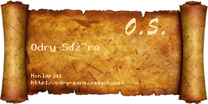 Odry Sára névjegykártya